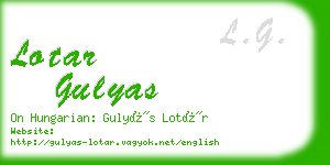 lotar gulyas business card